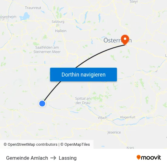 Gemeinde Amlach to Lassing map