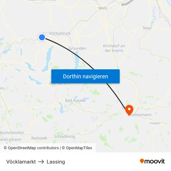 Vöcklamarkt to Lassing map