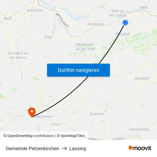 Gemeinde Petzenkirchen to Lassing map