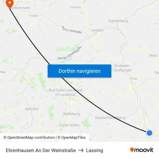 Ehrenhausen An Der Weinstraße to Lassing map