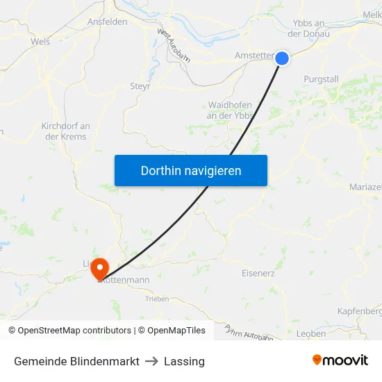 Gemeinde Blindenmarkt to Lassing map