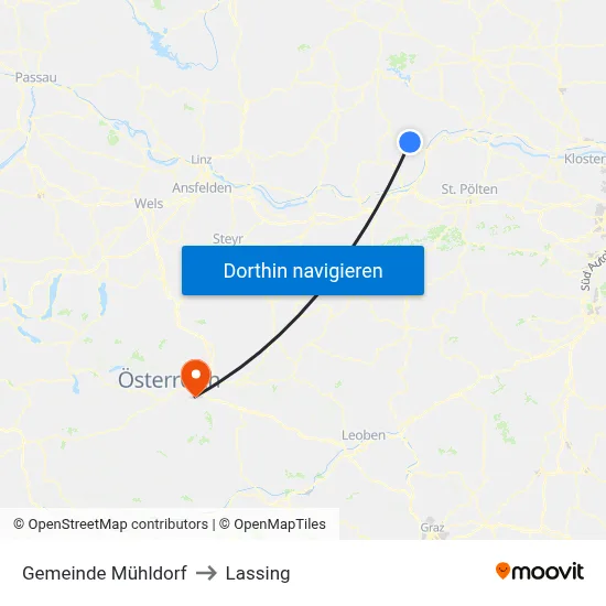 Gemeinde Mühldorf to Lassing map