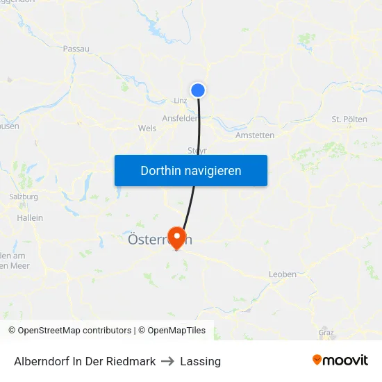 Alberndorf In Der Riedmark to Lassing map