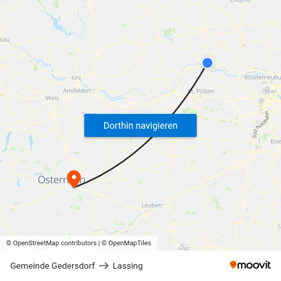 Gemeinde Gedersdorf to Lassing map