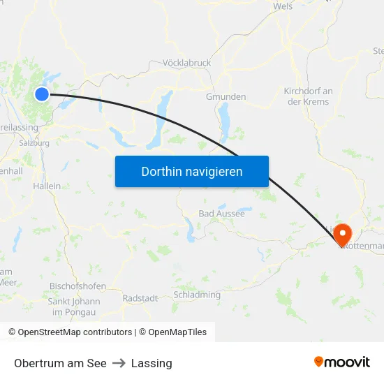 Obertrum am See to Lassing map