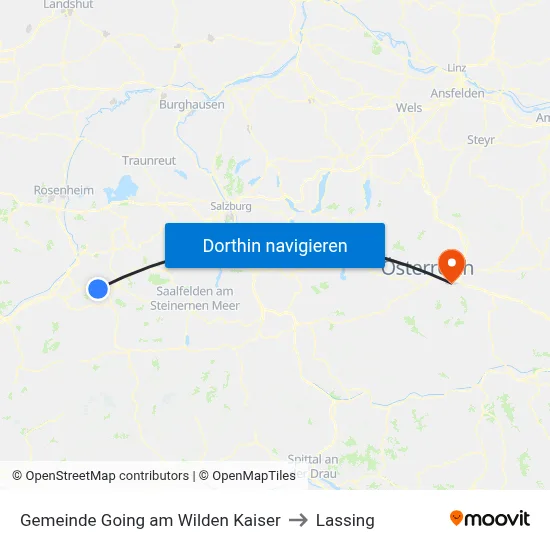 Gemeinde Going am Wilden Kaiser to Lassing map