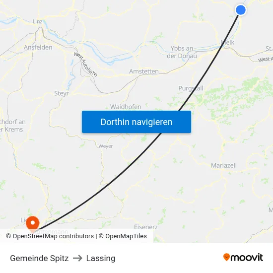 Gemeinde Spitz to Lassing map