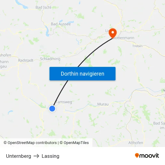 Unternberg to Lassing map