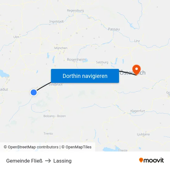 Gemeinde Fließ to Lassing map