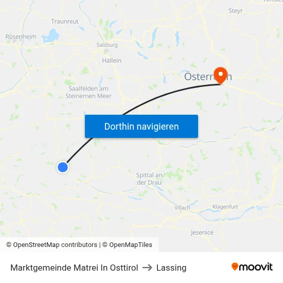 Marktgemeinde Matrei In Osttirol to Lassing map