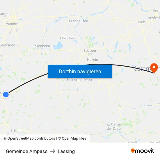 Gemeinde Ampass to Lassing map