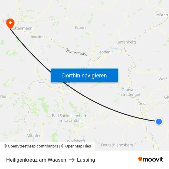 Heiligenkreuz am Waasen to Lassing map