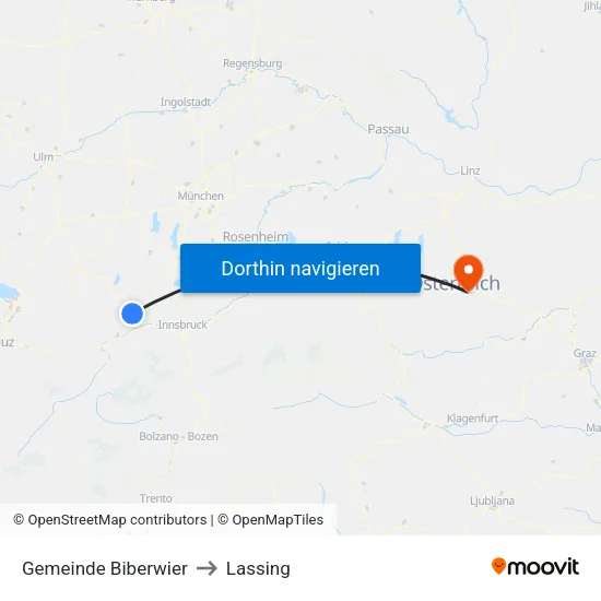Gemeinde Biberwier to Lassing map