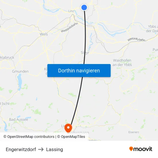 Engerwitzdorf to Lassing map