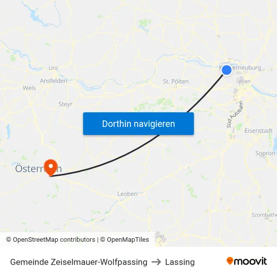 Gemeinde Zeiselmauer-Wolfpassing to Lassing map