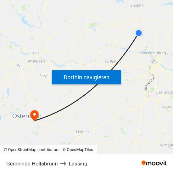 Gemeinde Hollabrunn to Lassing map