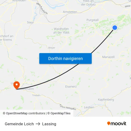 Gemeinde Loich to Lassing map