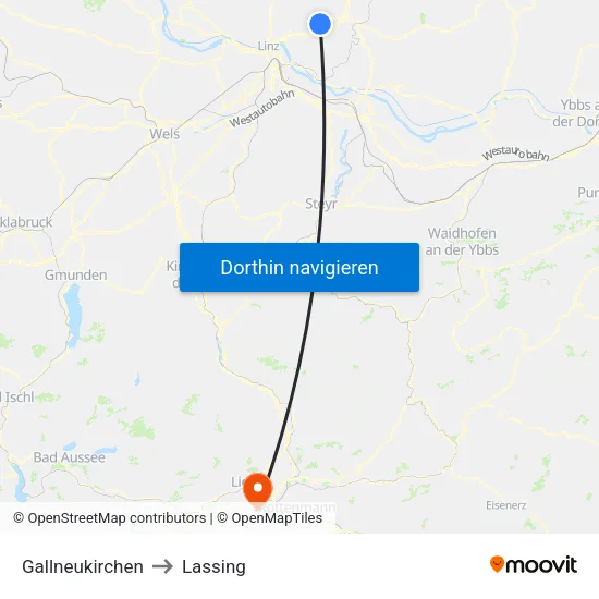 Gallneukirchen to Lassing map