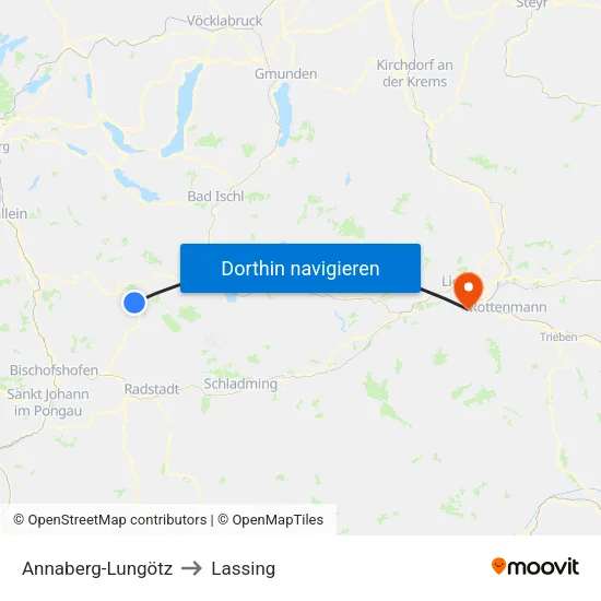 Annaberg-Lungötz to Lassing map