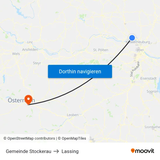 Gemeinde Stockerau to Lassing map