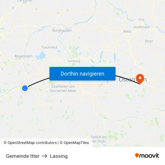 Gemeinde Itter to Lassing map