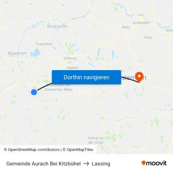 Gemeinde Aurach Bei Kitzbühel to Lassing map