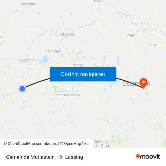 Gemeinde Mariastein to Lassing map