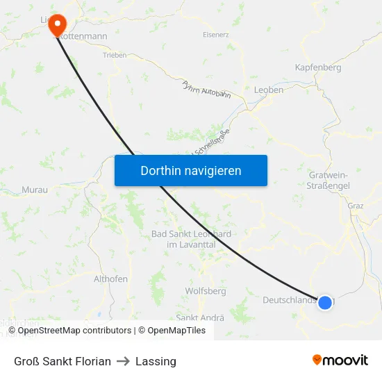 Groß Sankt Florian to Lassing map