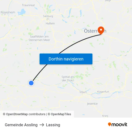 Gemeinde Assling to Lassing map