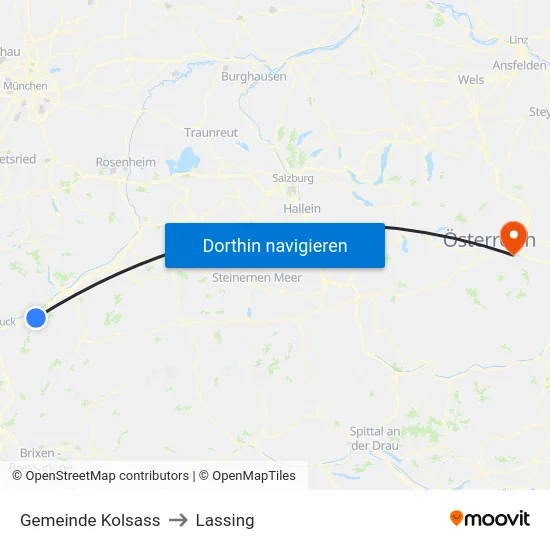 Gemeinde Kolsass to Lassing map