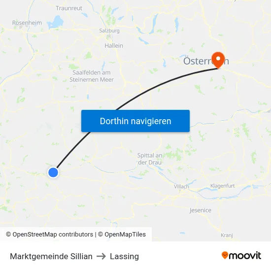 Marktgemeinde Sillian to Lassing map