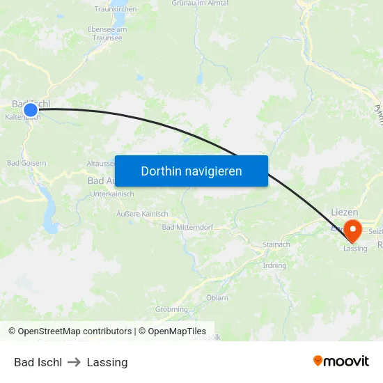 Bad Ischl to Lassing map