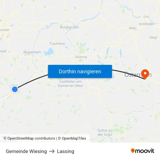 Gemeinde Wiesing to Lassing map