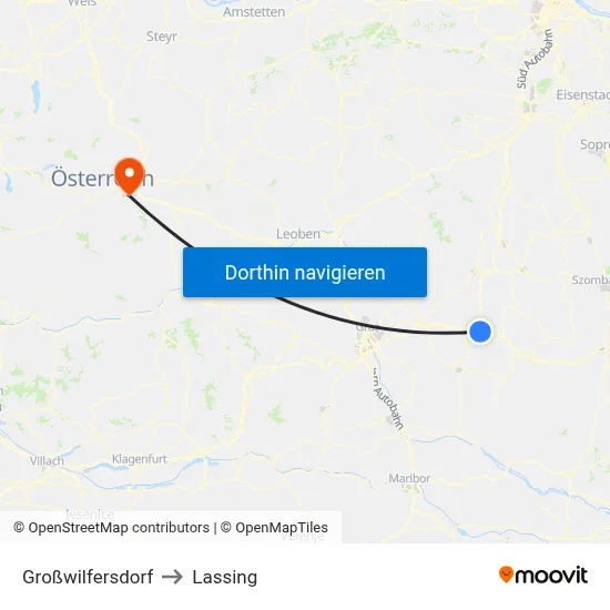 Großwilfersdorf to Lassing map