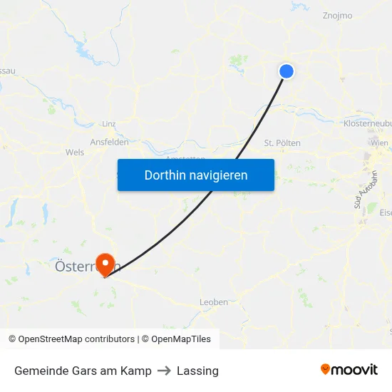 Gemeinde Gars am Kamp to Lassing map