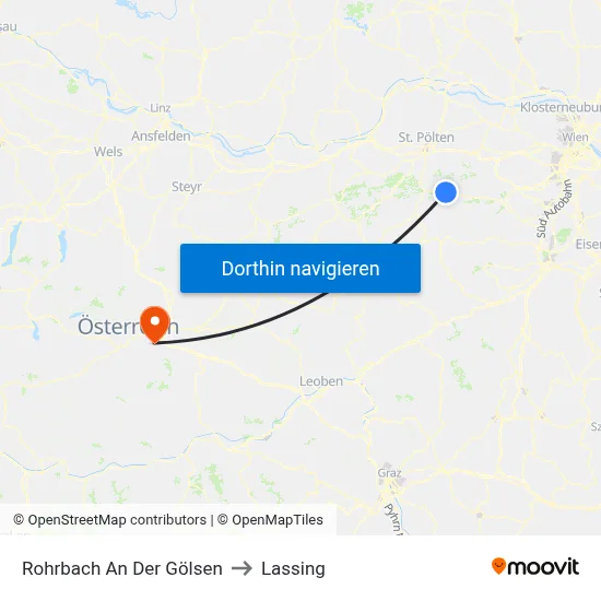 Rohrbach An Der Gölsen to Lassing map