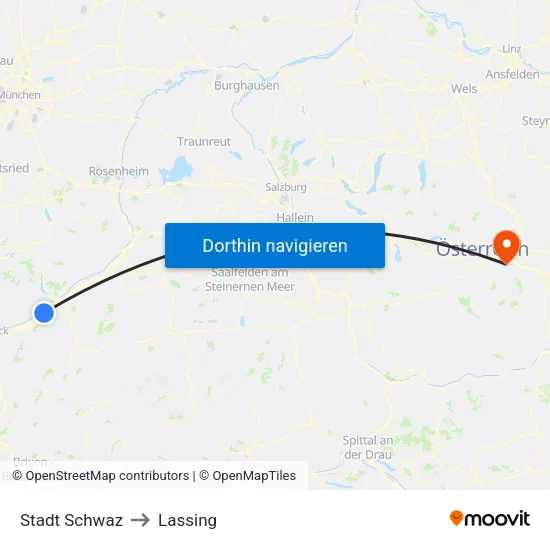 Stadt Schwaz to Lassing map