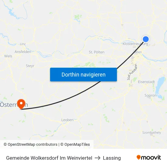 Gemeinde Wolkersdorf Im Weinviertel to Lassing map