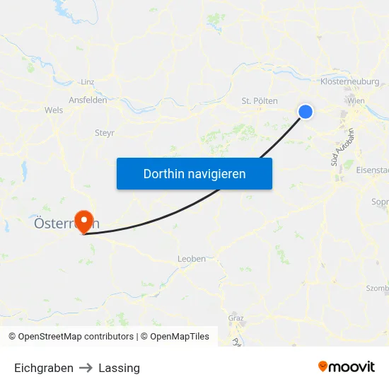 Eichgraben to Lassing map