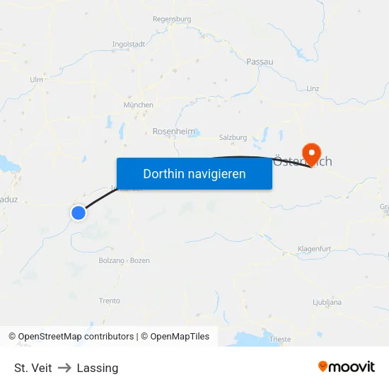 St. Veit to Lassing map