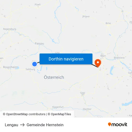 Lengau to Gemeinde Hernstein map