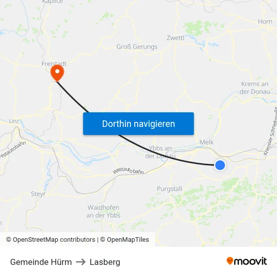 Gemeinde Hürm to Lasberg map