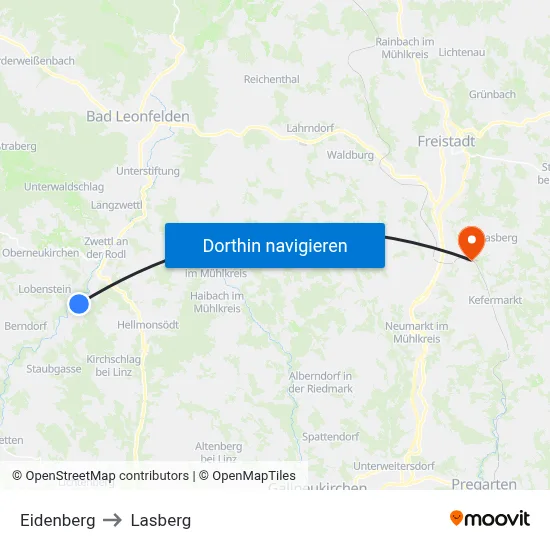 Eidenberg to Lasberg map