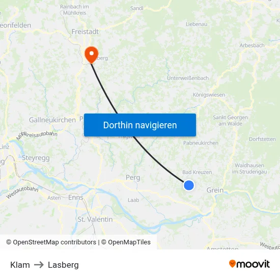 Klam to Lasberg map