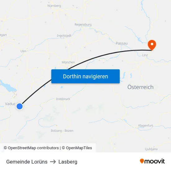 Gemeinde Lorüns to Lasberg map