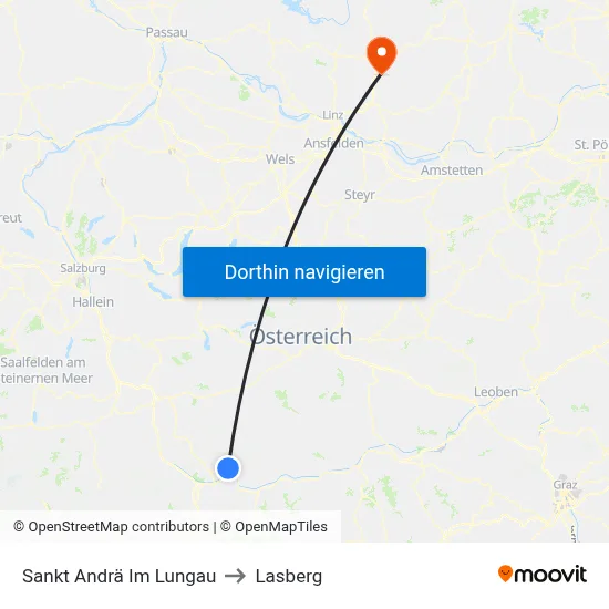 Sankt Andrä Im Lungau to Lasberg map