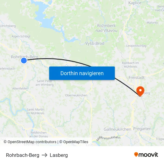 Rohrbach-Berg to Lasberg map