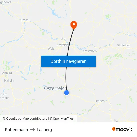 Rottenmann to Lasberg map