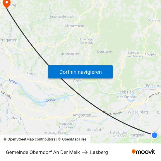 Gemeinde Oberndorf An Der Melk to Lasberg map