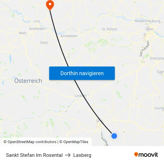 Sankt Stefan Im Rosental to Lasberg map